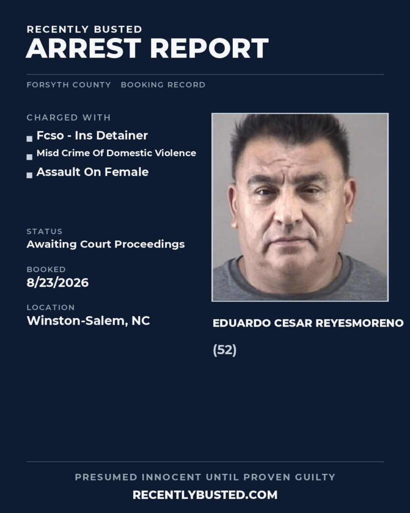 Arrest report - EDUARDO CESAR REYESMORENO