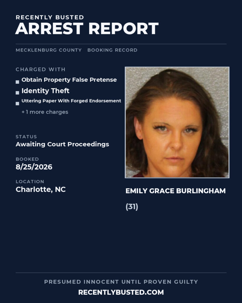 Arrest report - EMILY GRACE BURLINGHAM
