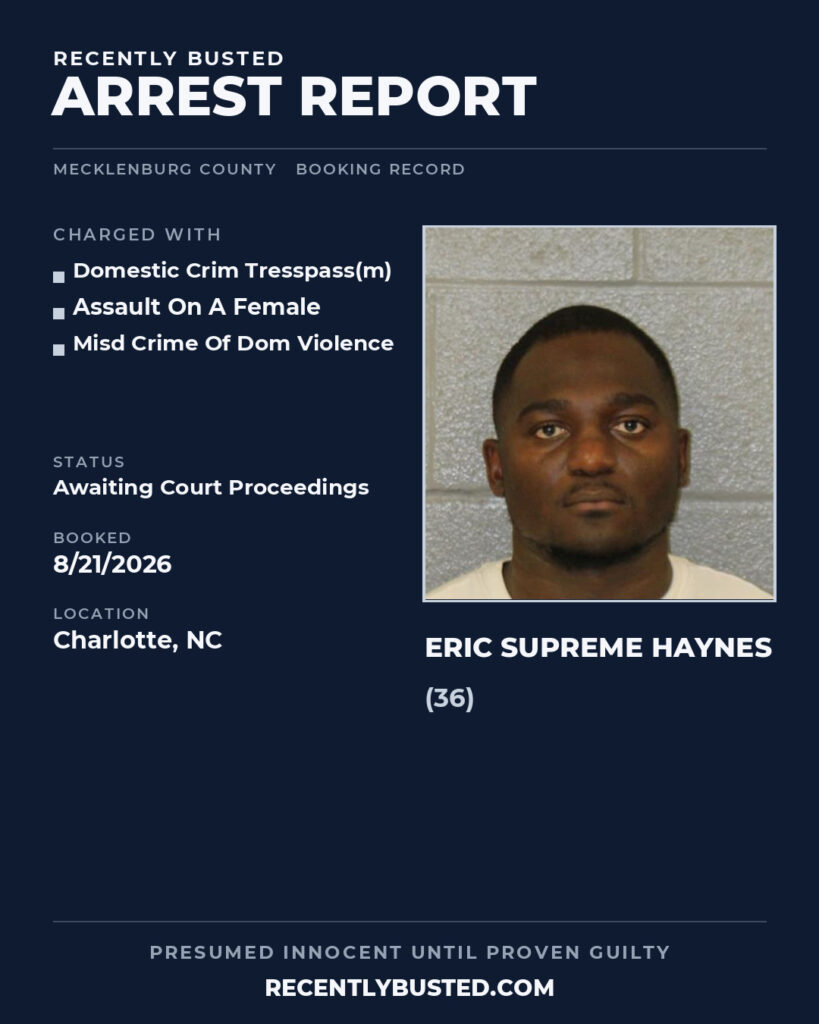 Arrest report - ERIC SUPREME HAYNES