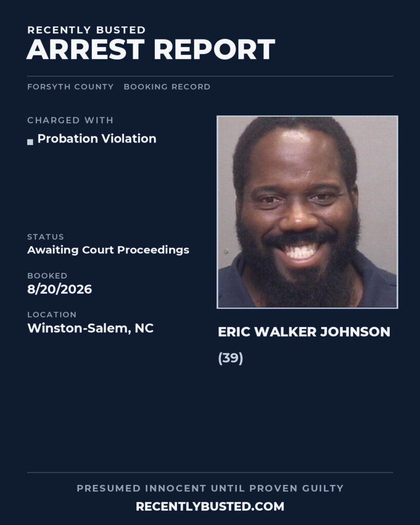 Arrest report - ERIC WALKER JOHNSON