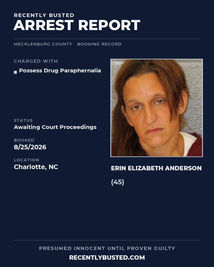Arrest report - ERIN ELIZABETH ANDERSON