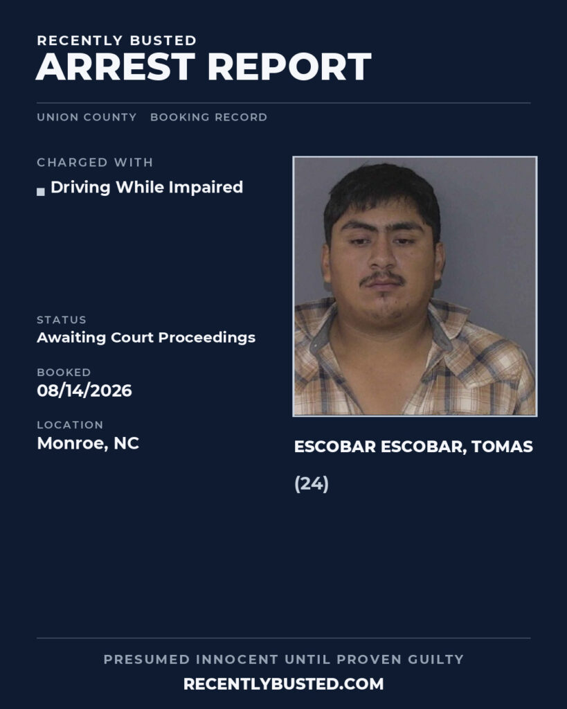 Arrest report - ESCOBAR ESCOBAR, TOMAS