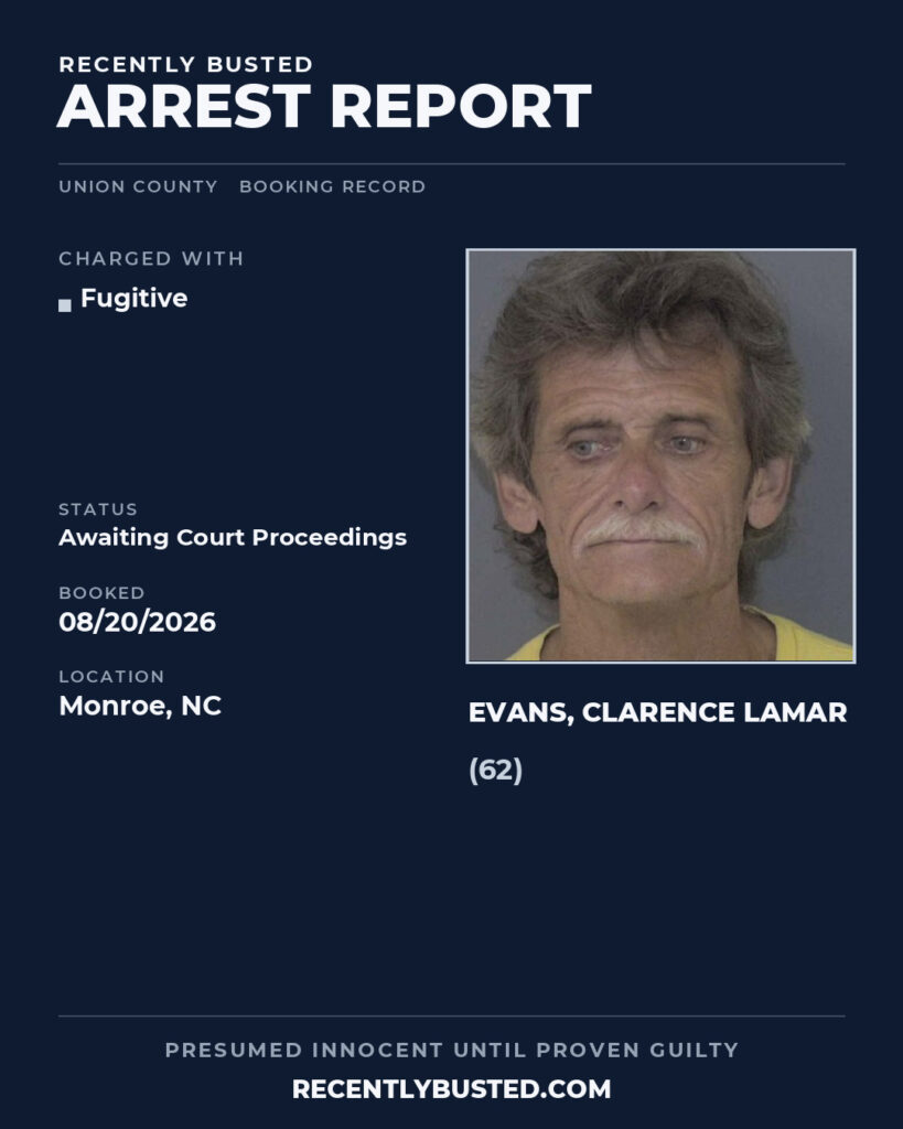Arrest report - EVANS, CLARENCE LAMAR