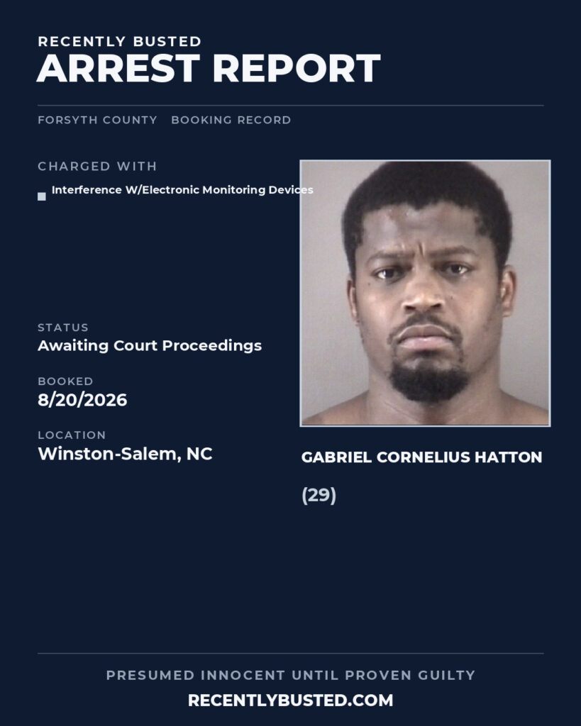 Arrest report - GABRIEL CORNELIUS HATTON