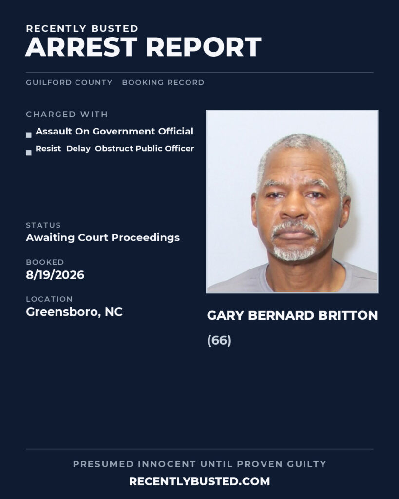 Arrest report - GARY BERNARD BRITTON