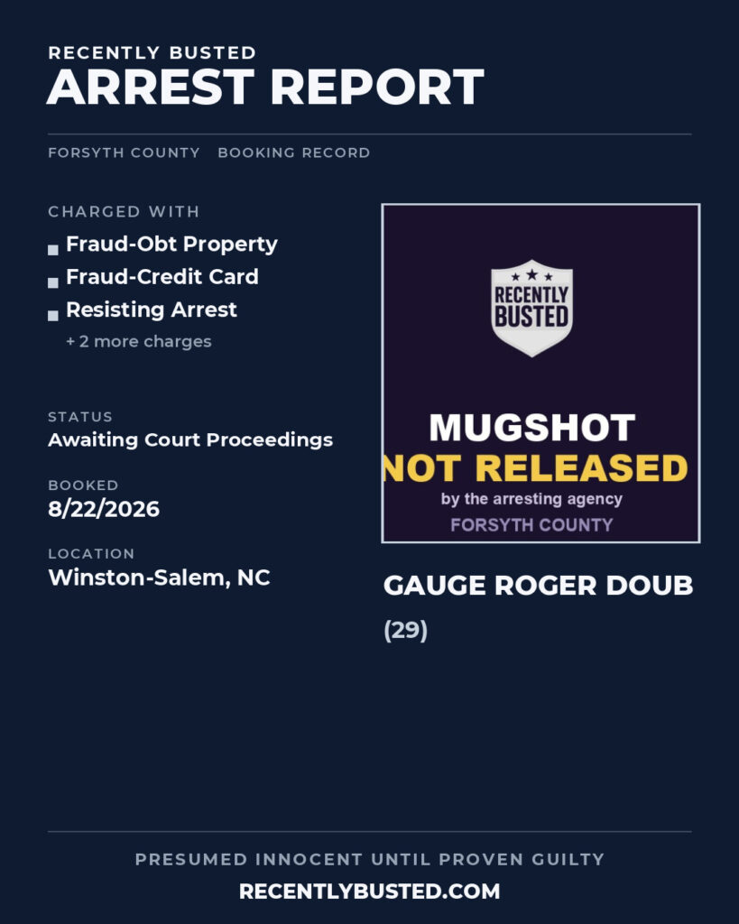 Arrest report - GAUGE ROGER DOUB