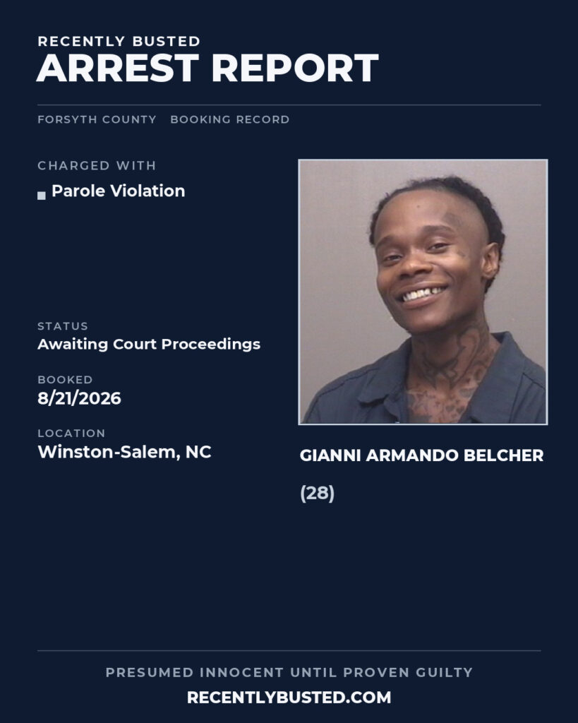 Arrest report - GIANNI ARMANDO BELCHER