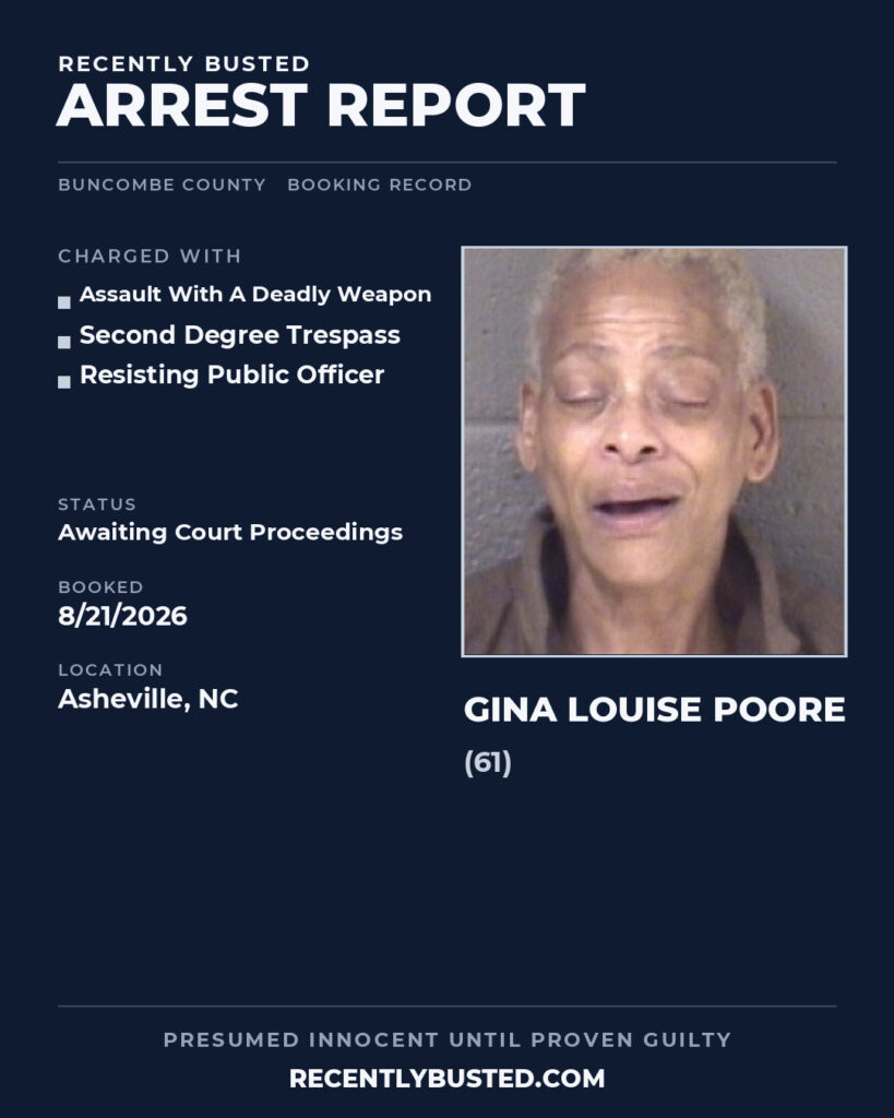Arrest report - GINA LOUISE POORE