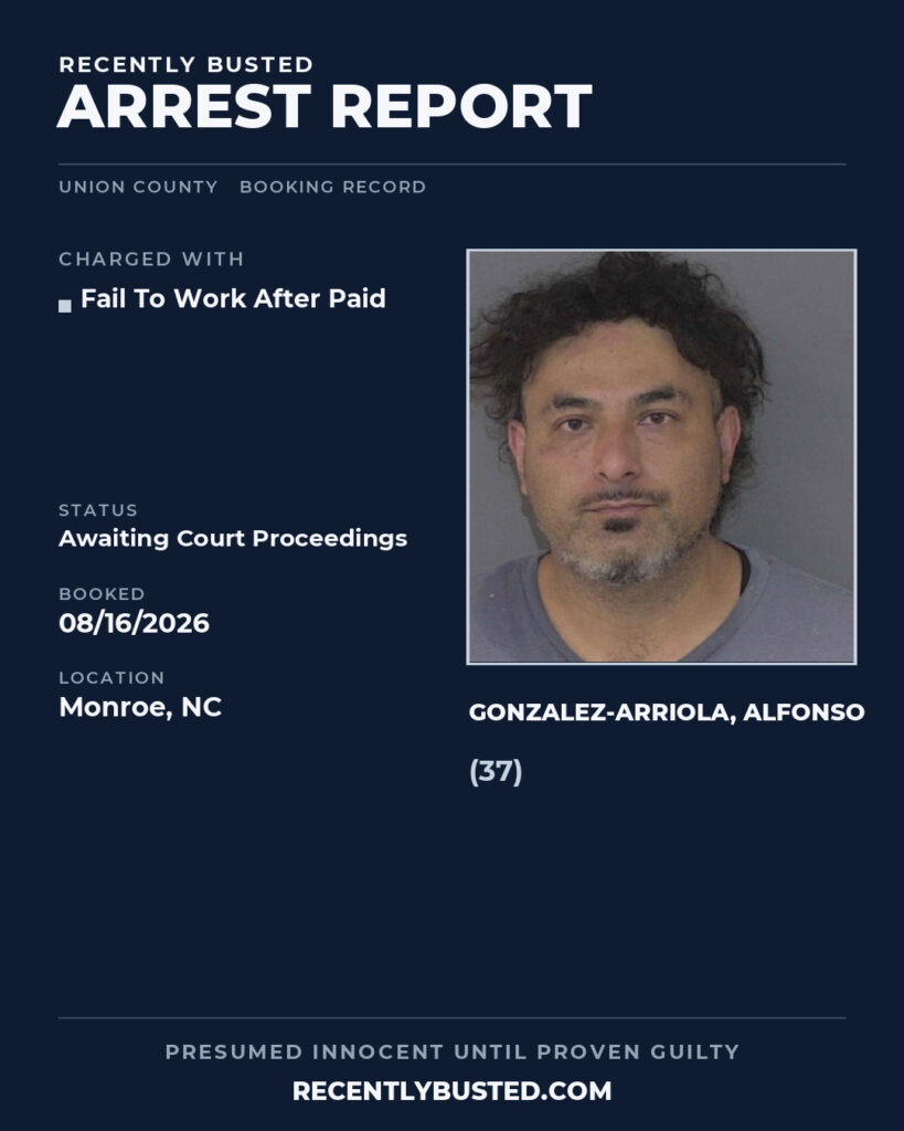 Arrest report - GONZALEZ-ARRIOLA, ALFONSO