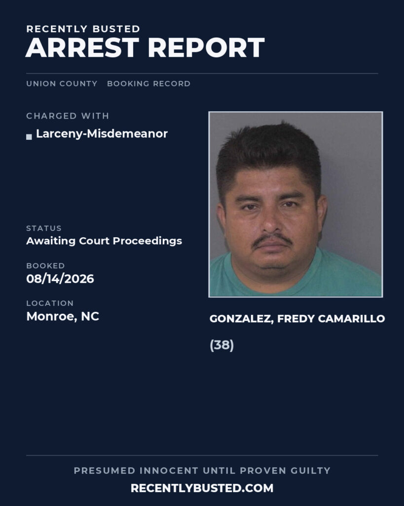 Arrest report - GONZALEZ, FREDY CAMARILLO