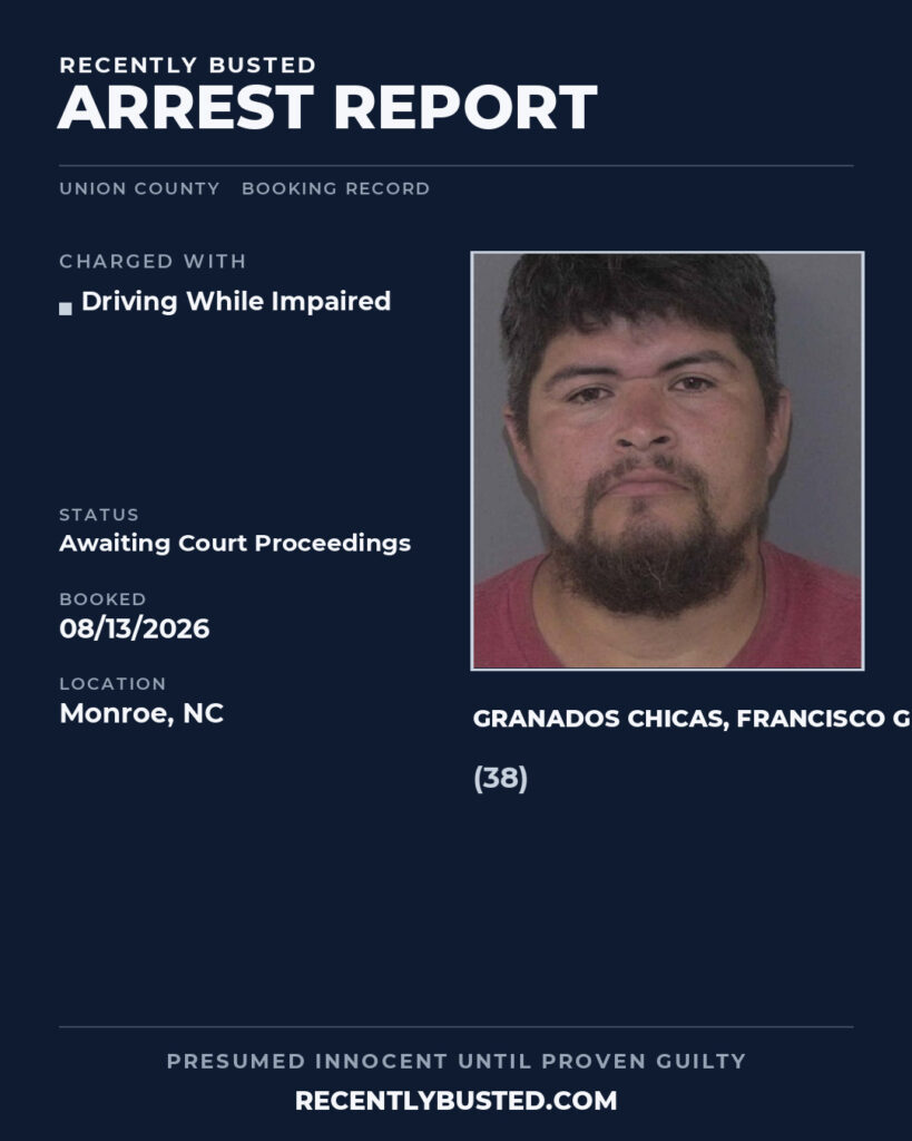 Arrest report - GRANADOS CHICAS, FRANCISCO GEOVANNY
