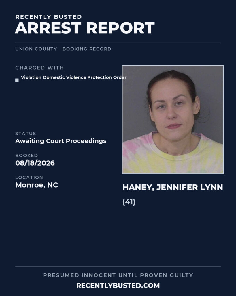 Arrest report - HANEY, JENNIFER LYNN