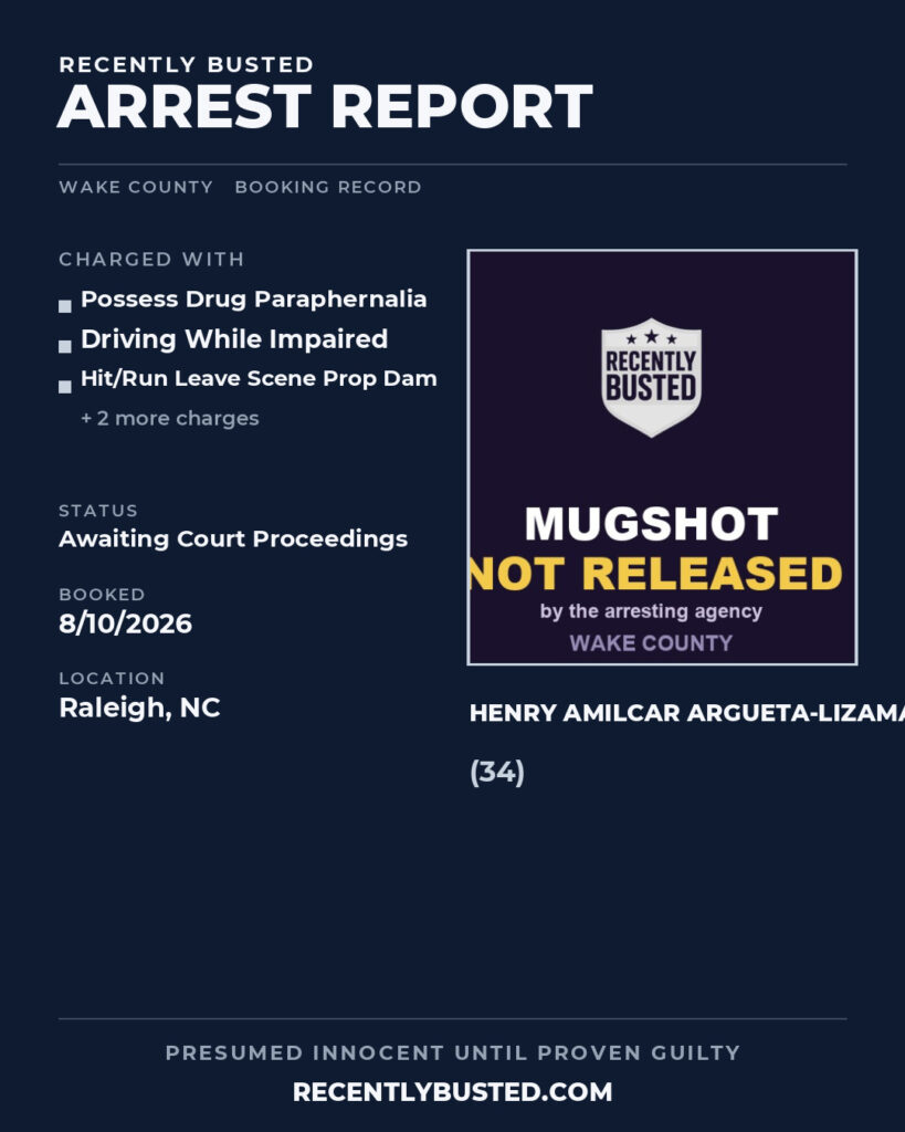 Arrest report - HENRY AMILCAR ARGUETA-LIZAMA