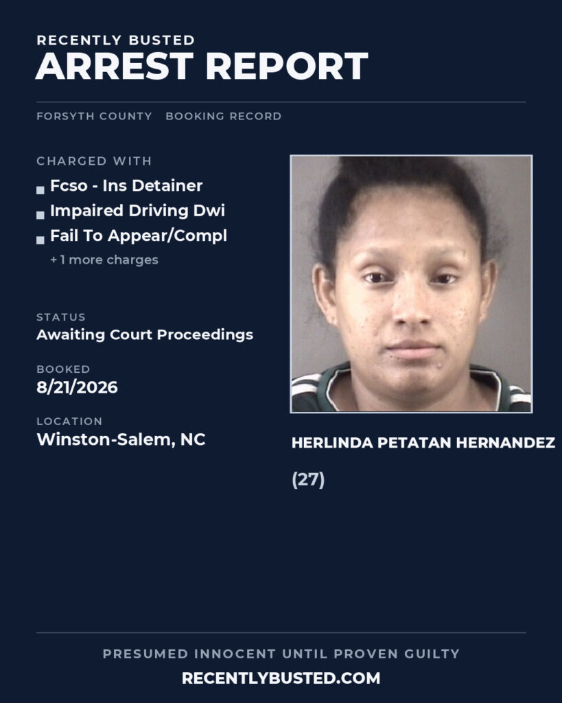 Arrest report - HERLINDA PETATAN HERNANDEZ
