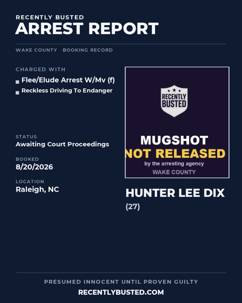 Arrest report - HUNTER LEE DIX