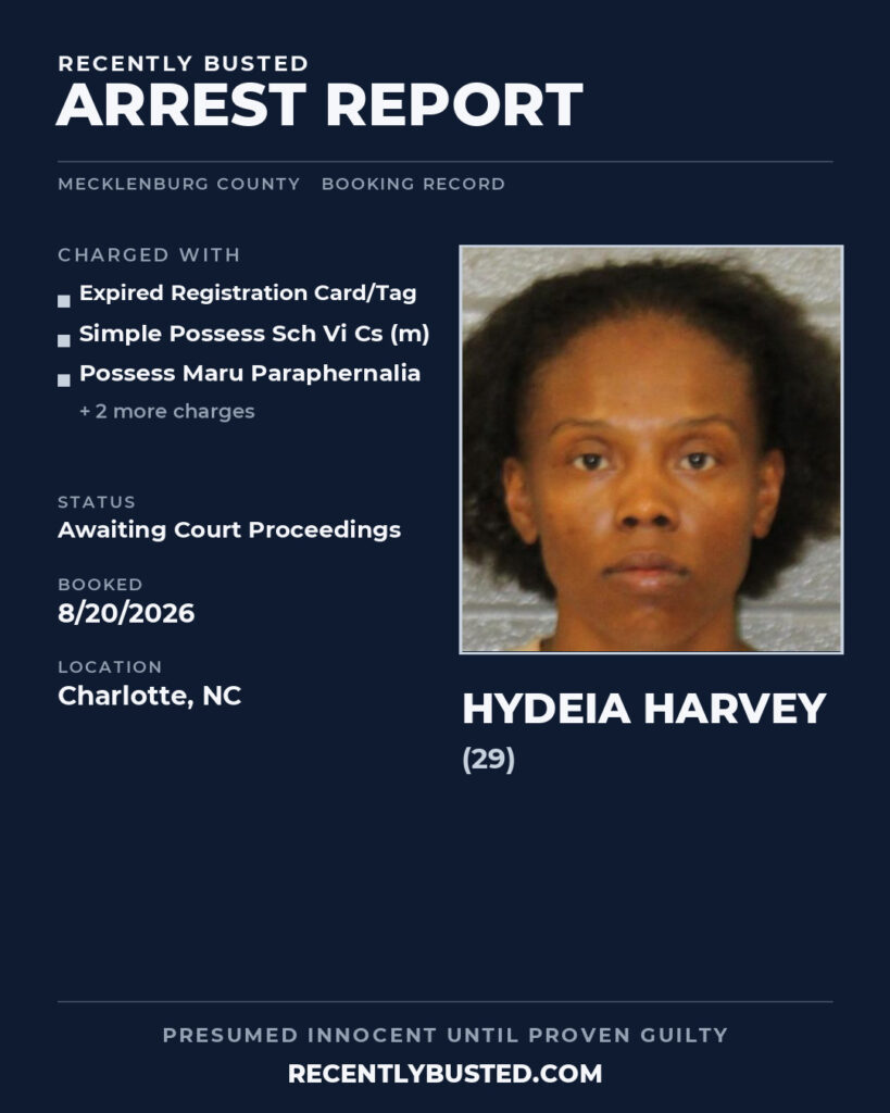 Arrest report - HYDEIA HARVEY