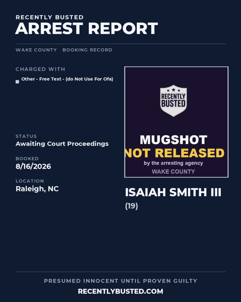 Arrest report - ISAIAH SMITH III