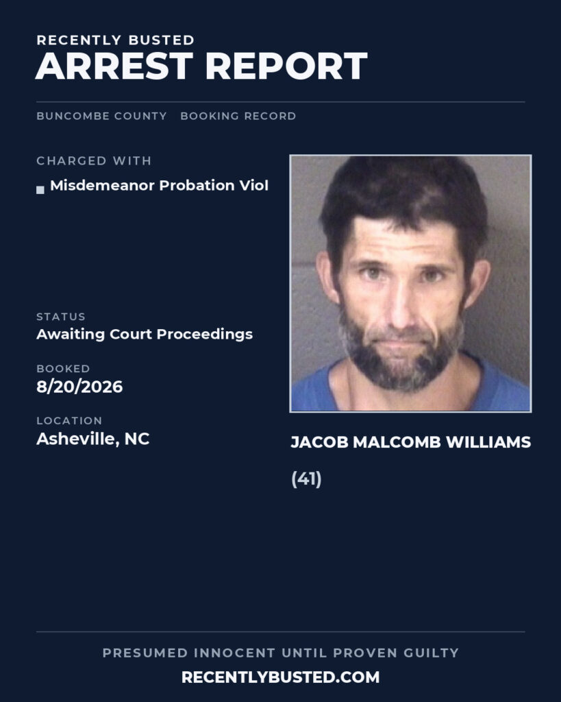 Arrest report - JACOB MALCOMB WILLIAMS