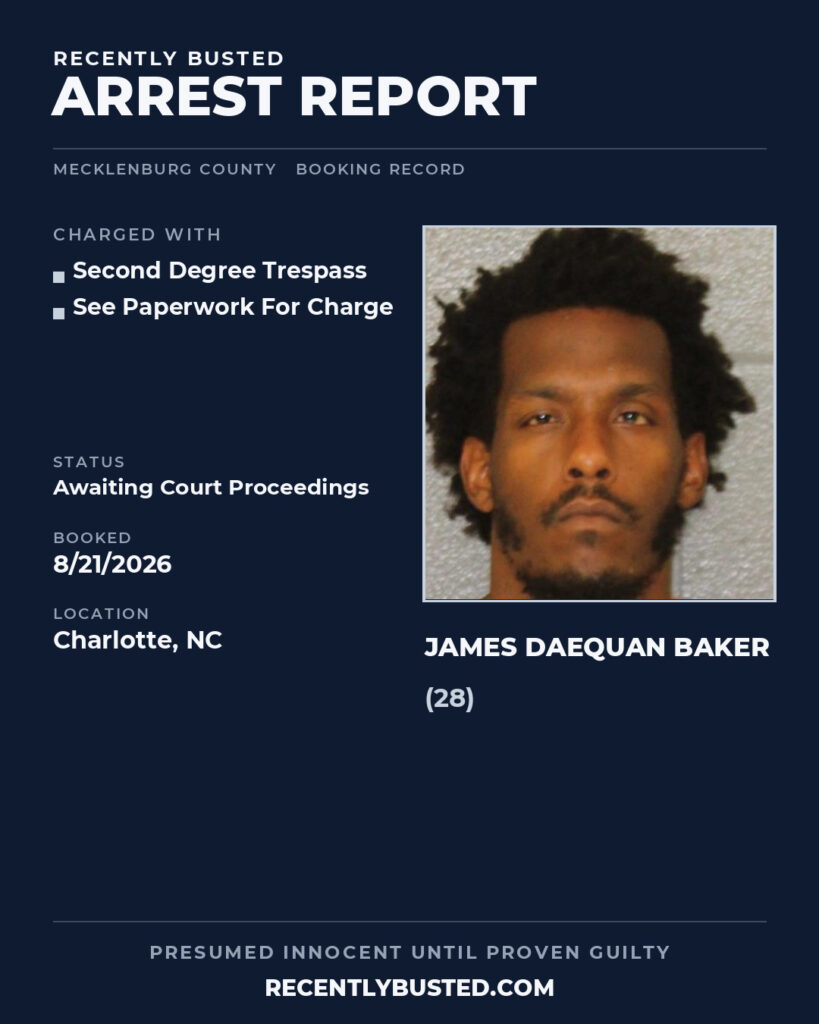 Arrest report - JAMES DAEQUAN BAKER