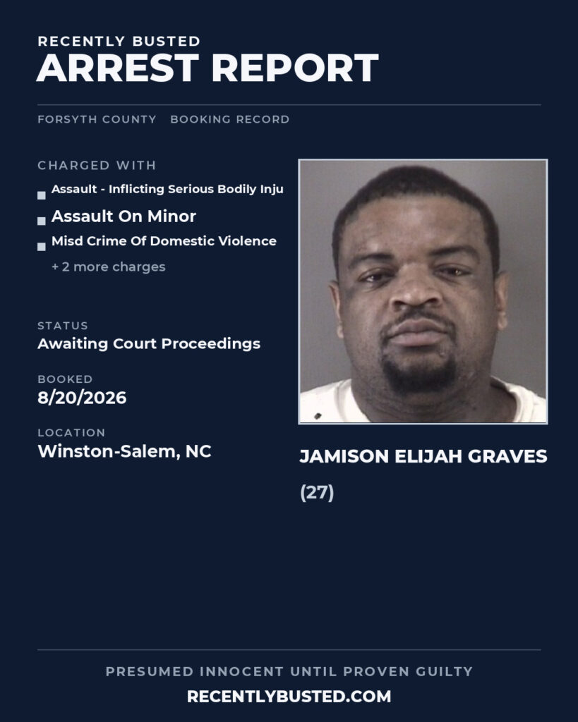 Arrest report - JAMISON ELIJAH GRAVES