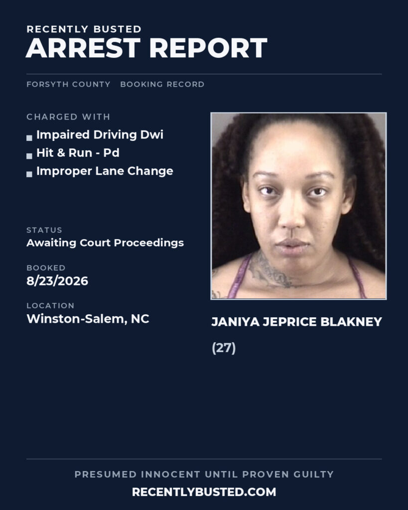 Arrest report - JANIYA JEPRICE BLAKNEY
