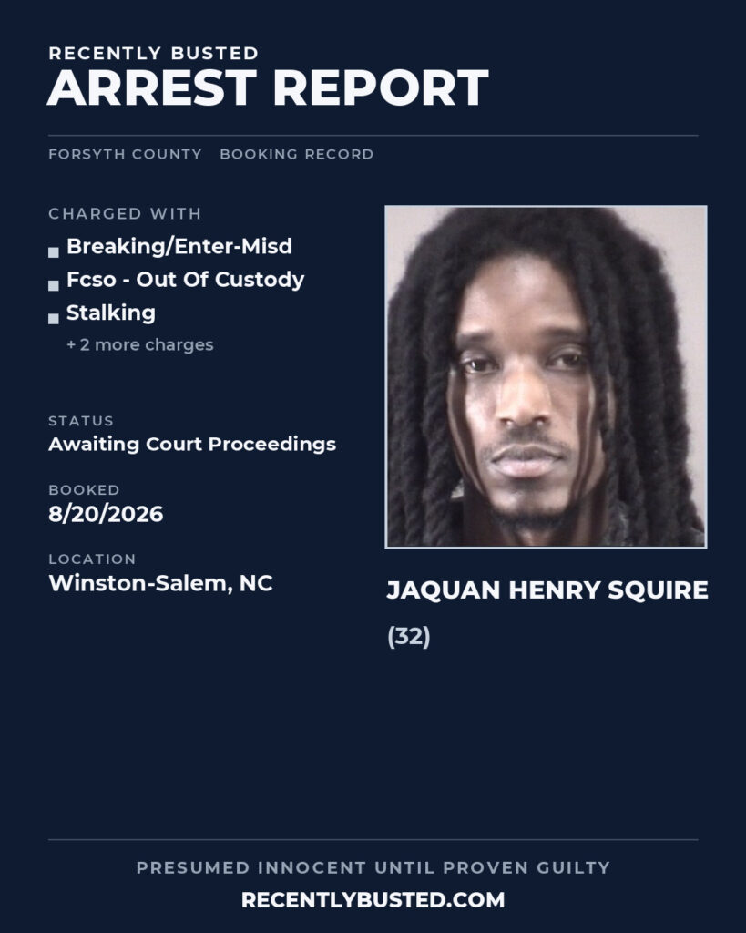 Arrest report - JAQUAN HENRY SQUIRE