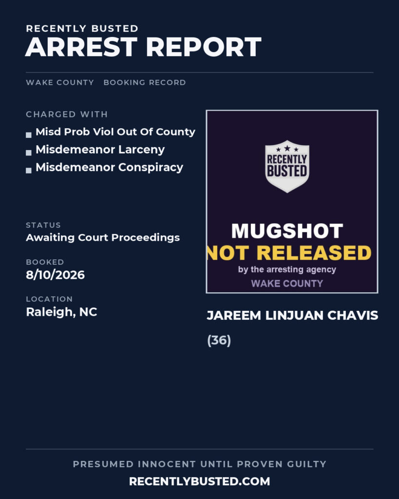 Arrest report - JAREEM LINJUAN CHAVIS