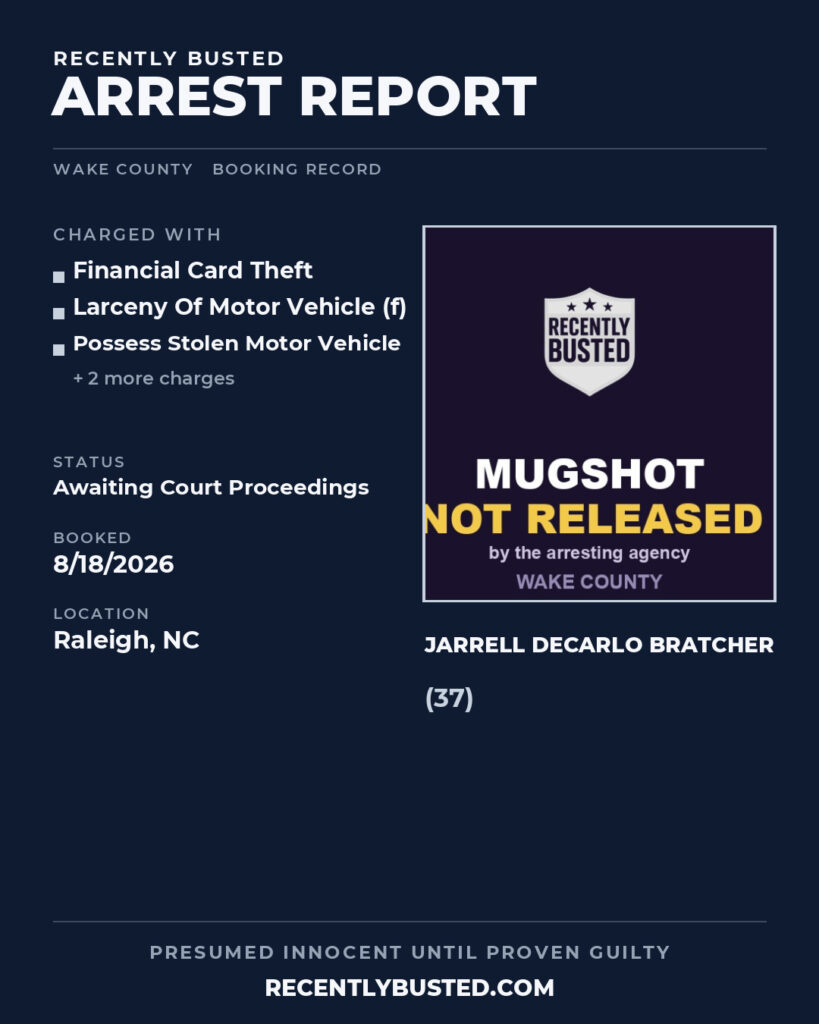 Arrest report - JARRELL DECARLO BRATCHER