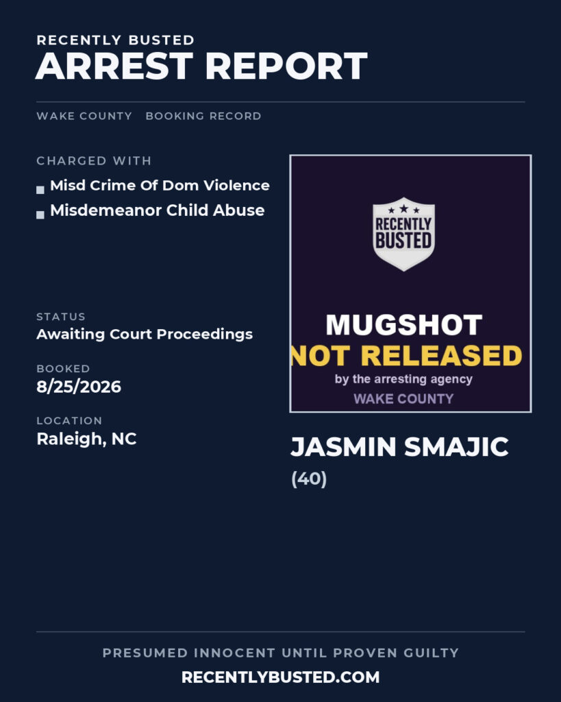 Arrest report - JASMIN SMAJIC