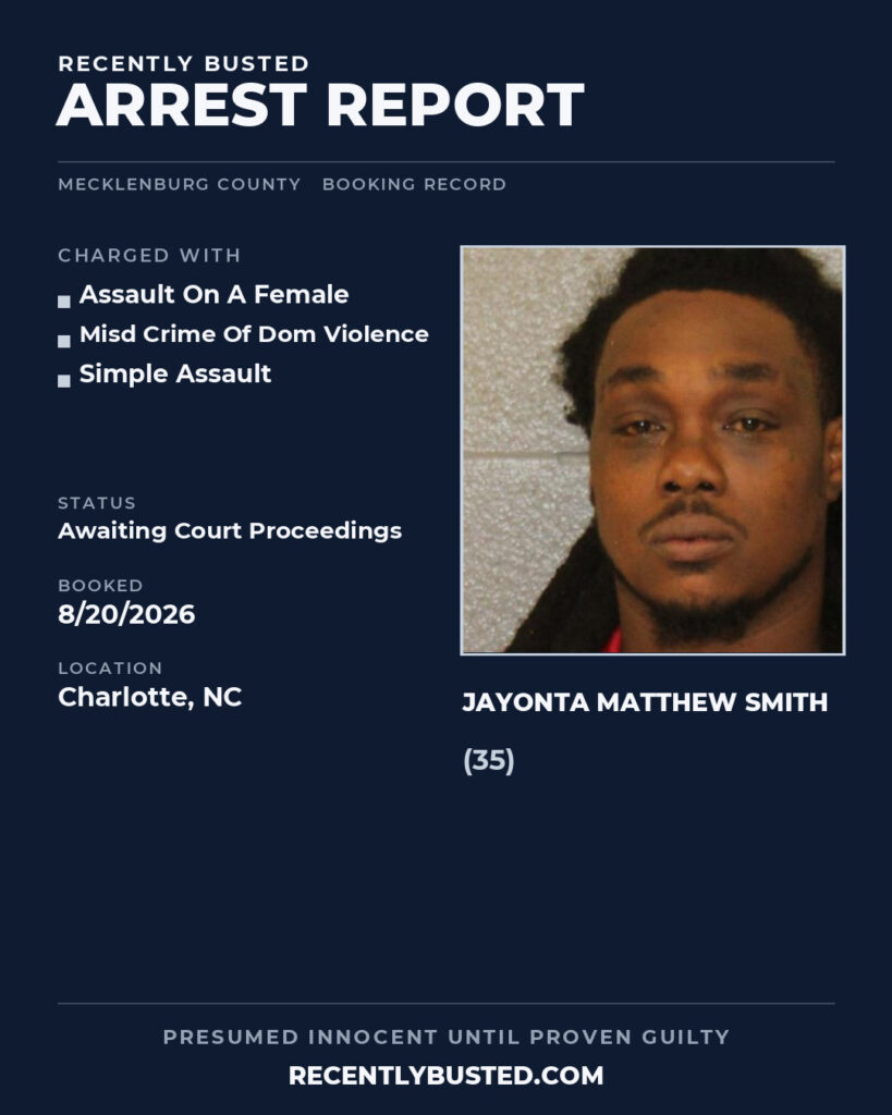 Arrest report - JAYONTA MATTHEW SMITH