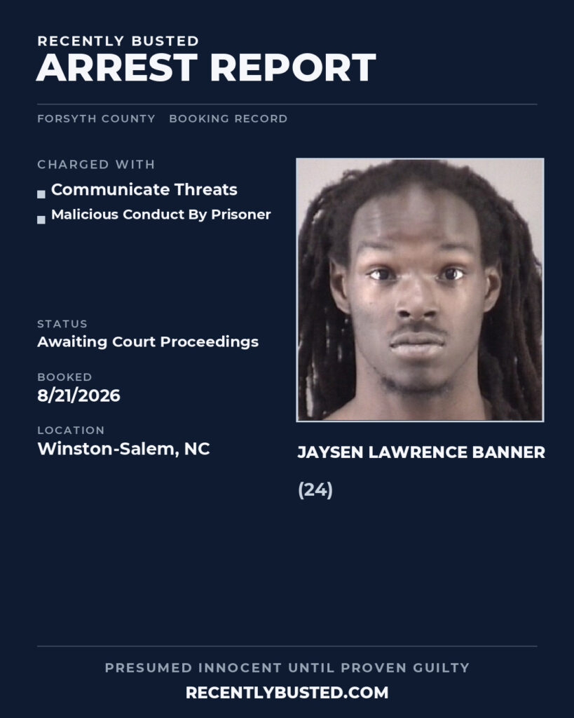 Arrest report - JAYSEN LAWRENCE BANNER
