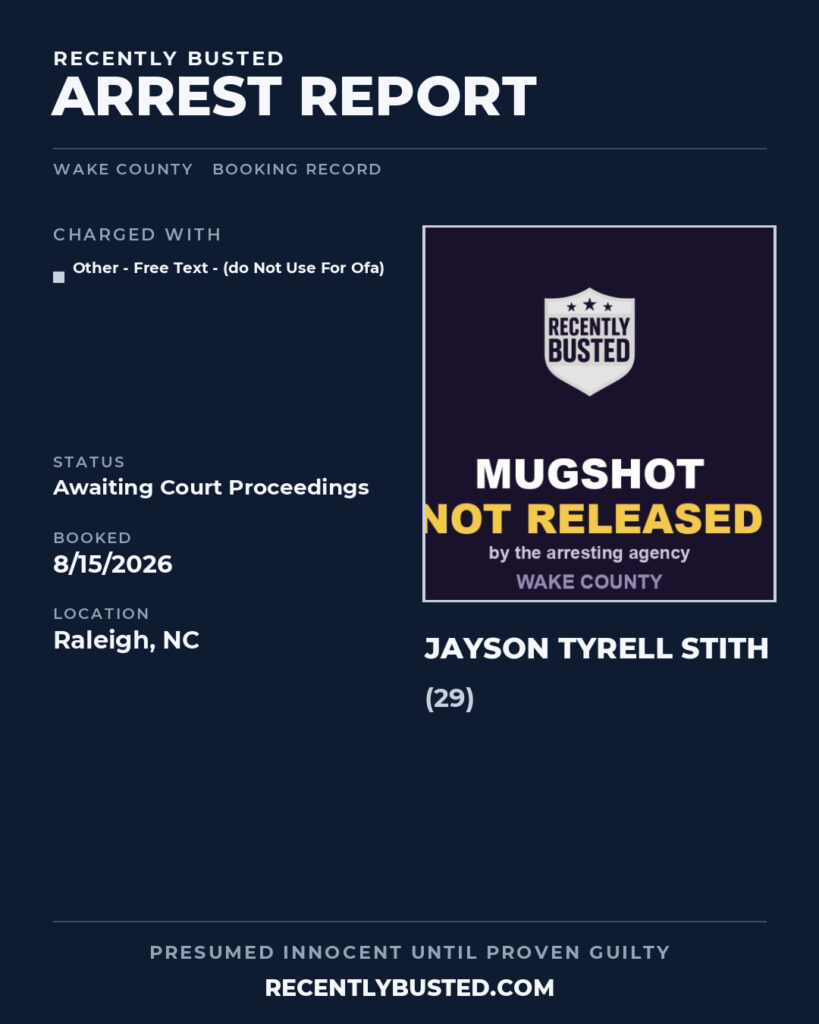 Arrest report - JAYSON TYRELL STITH