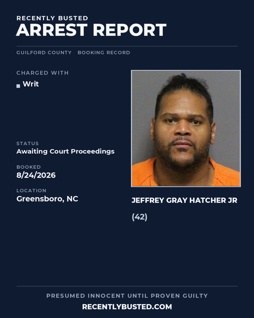 Arrest report - JEFFREY GRAY HATCHER JR
