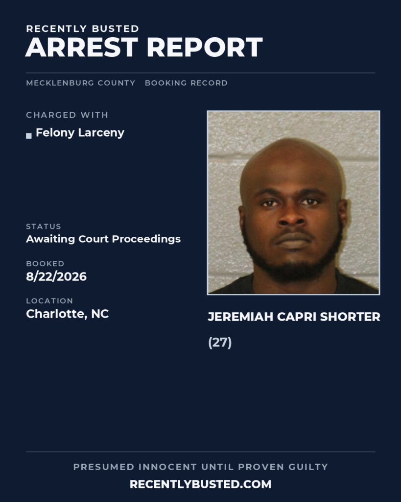 Arrest report - JEREMIAH CAPRI SHORTER