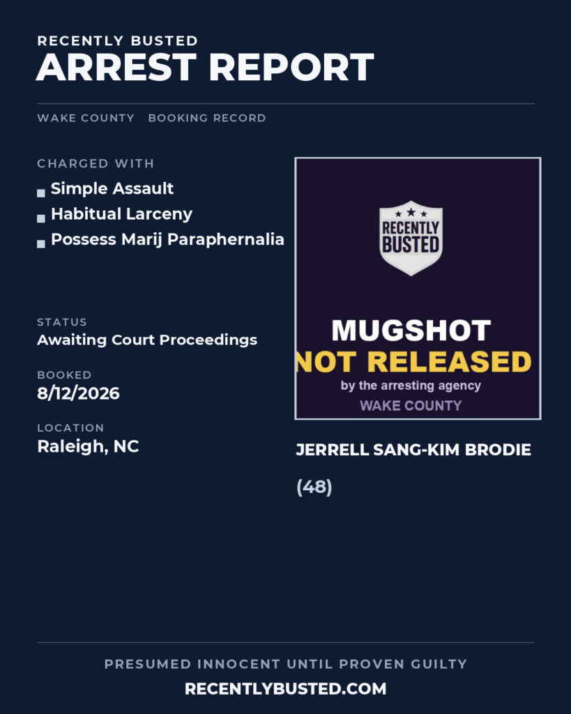 Arrest report - JERRELL SANG-KIM BRODIE