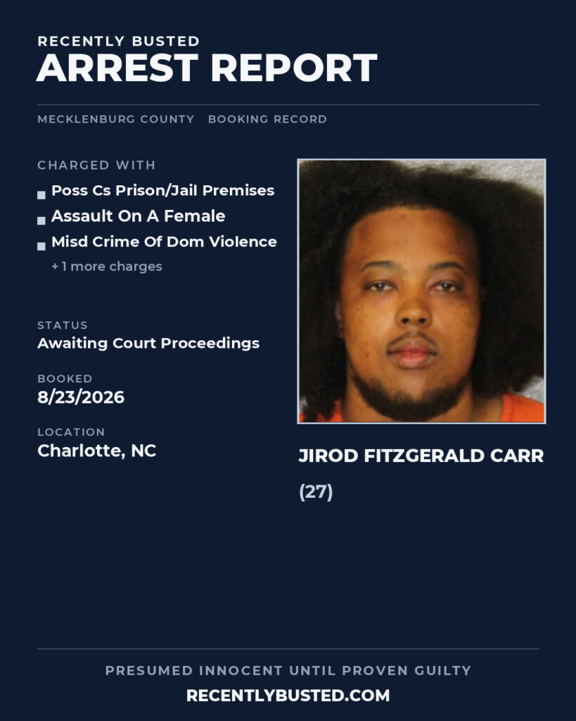 Arrest report - JIROD FITZGERALD CARR
