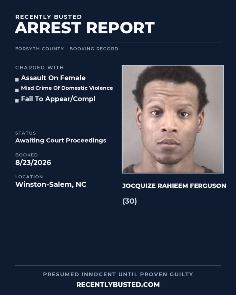 Arrest report - JOCQUIZE RAHIEEM FERGUSON