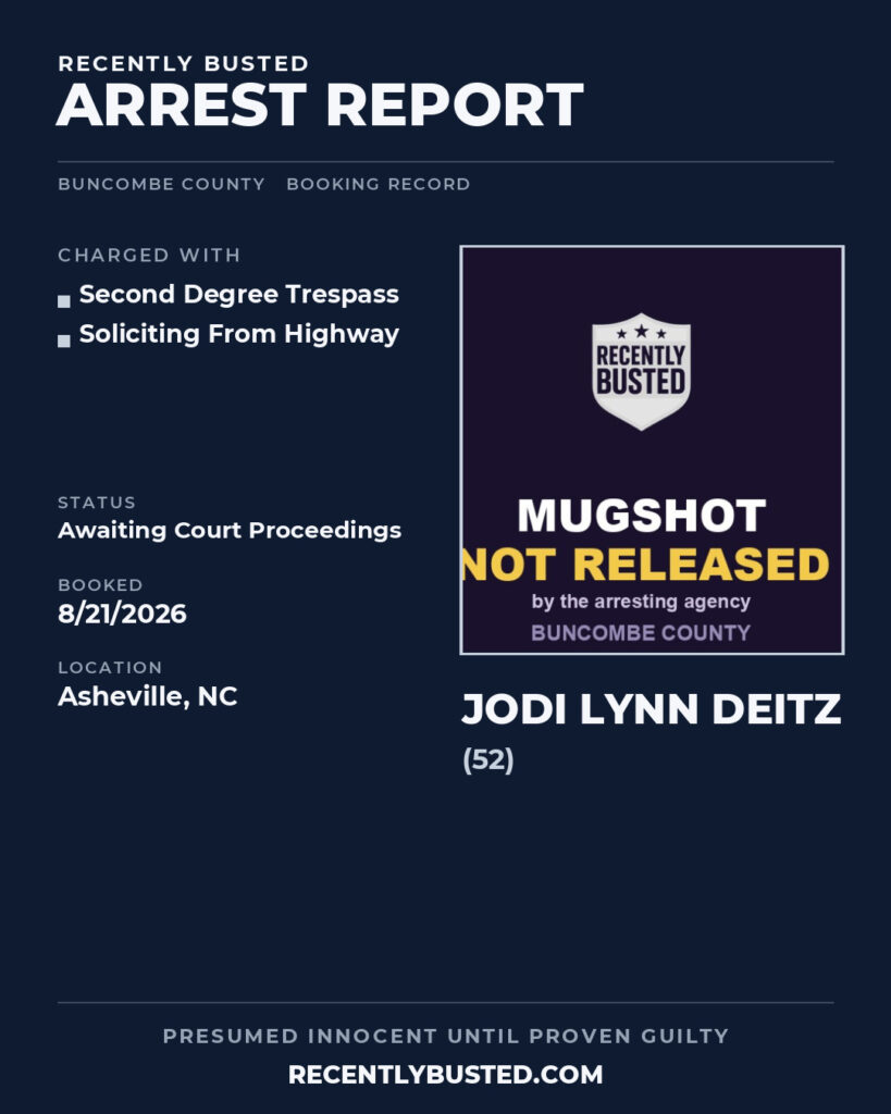 Arrest report - JODI LYNN DEITZ