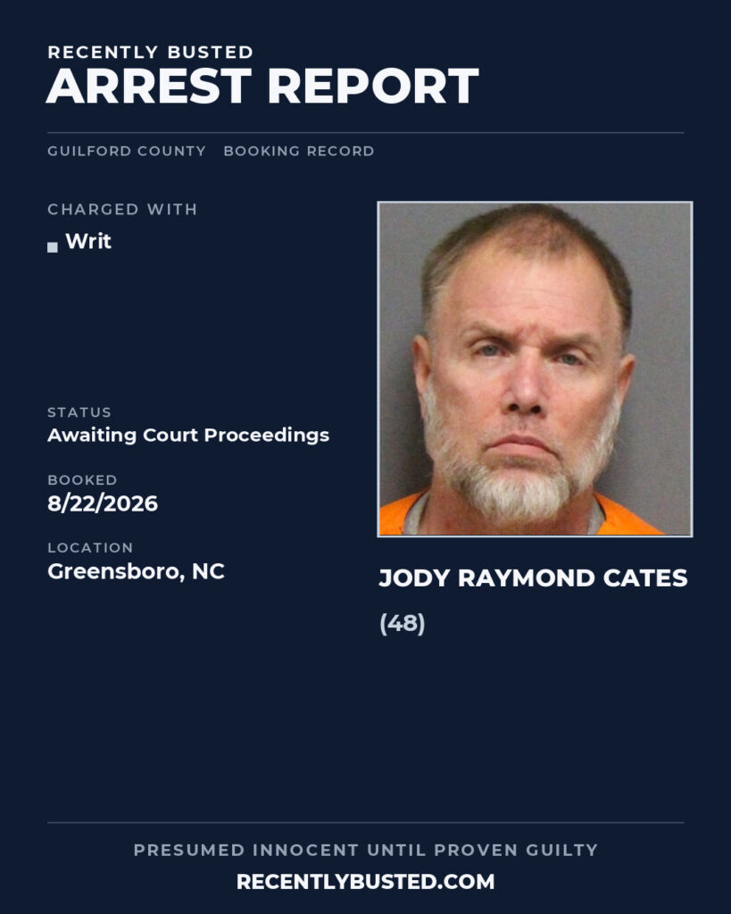 Arrest report - JODY RAYMOND CATES
