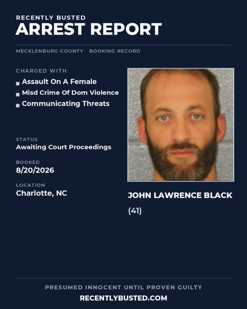 Arrest report - JOHN LAWRENCE BLACK