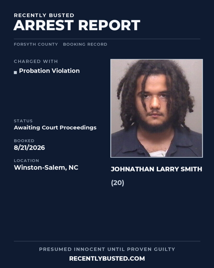 Arrest report - JOHNATHAN LARRY SMITH