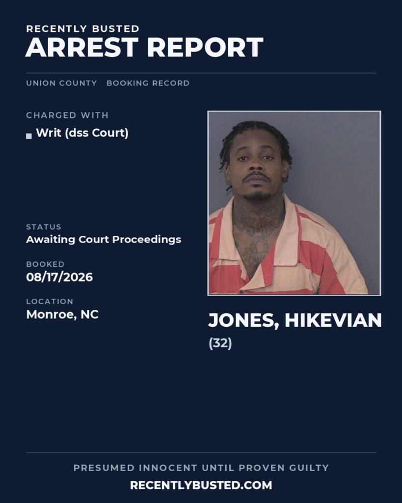 Arrest report - JONES, HIKEVIAN