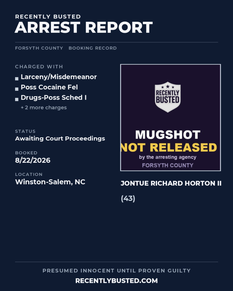 Arrest report - JONTUE RICHARD HORTON II