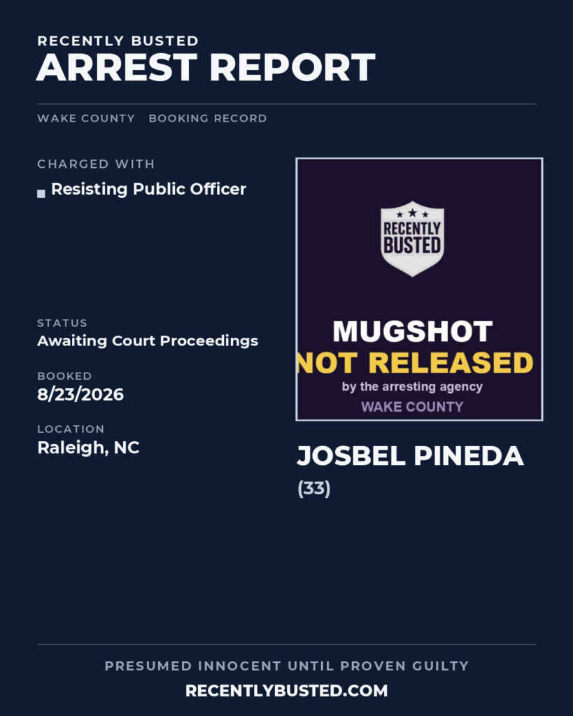 Arrest report - JOSBEL PINEDA