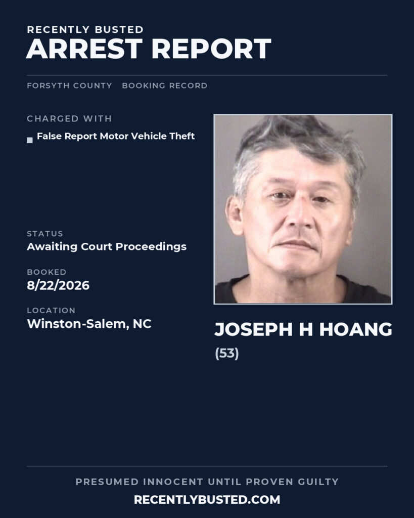 Arrest report - JOSEPH H HOANG