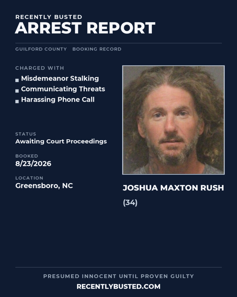 Arrest report - JOSHUA MAXTON RUSH
