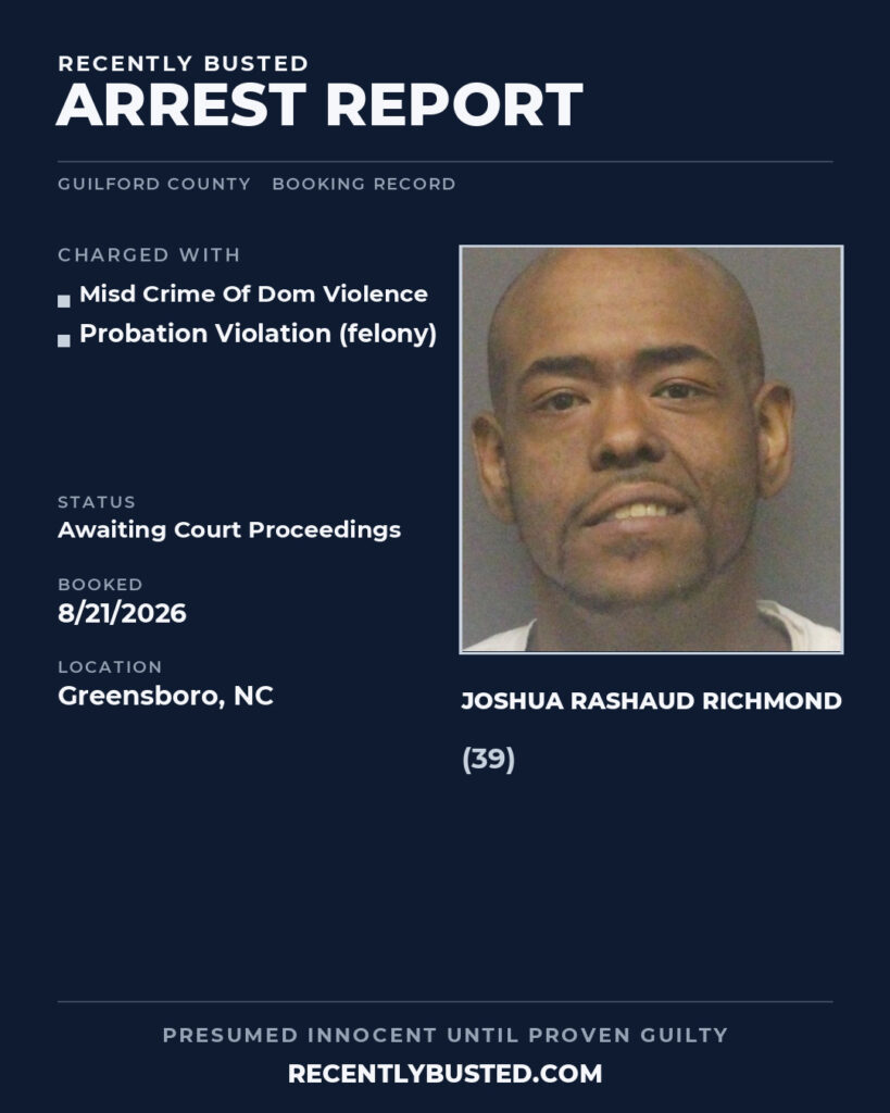 Arrest report - JOSHUA RASHAUD RICHMOND