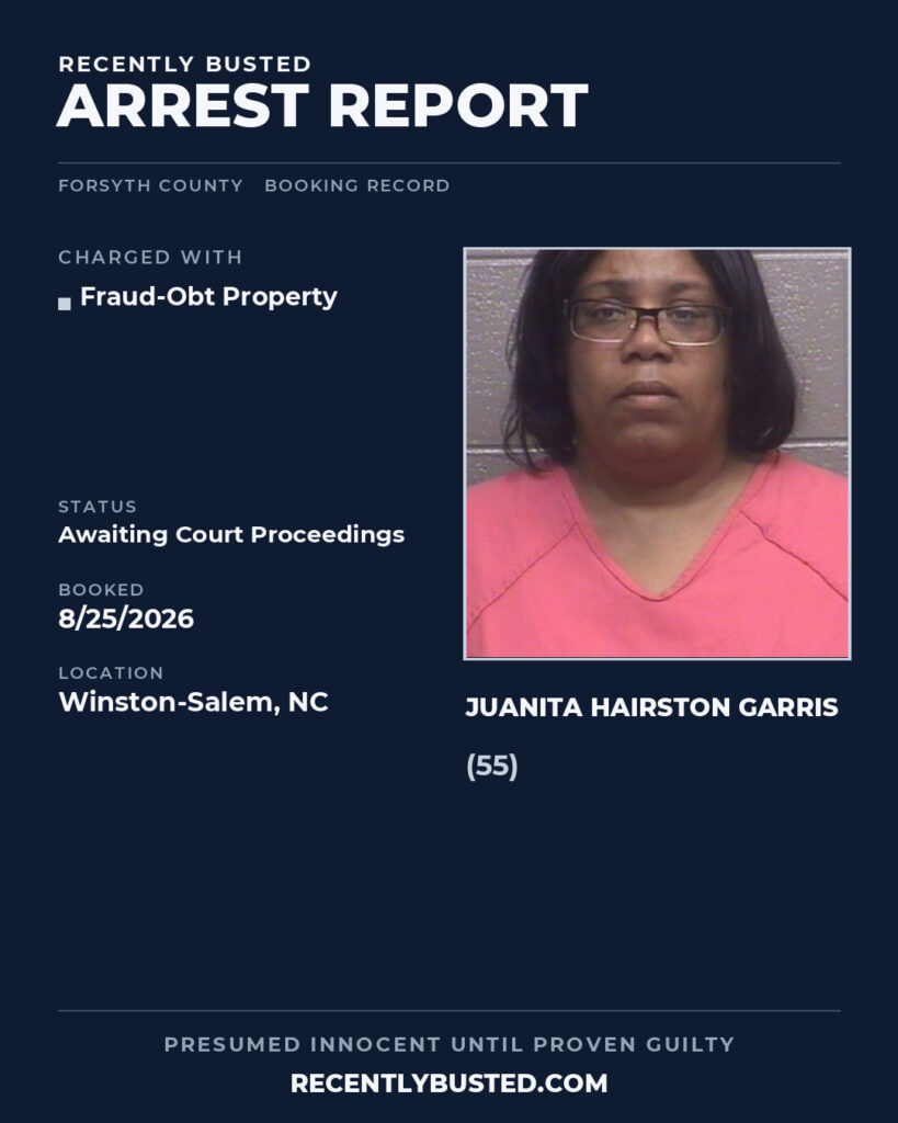 Arrest report - JUANITA HAIRSTON GARRIS