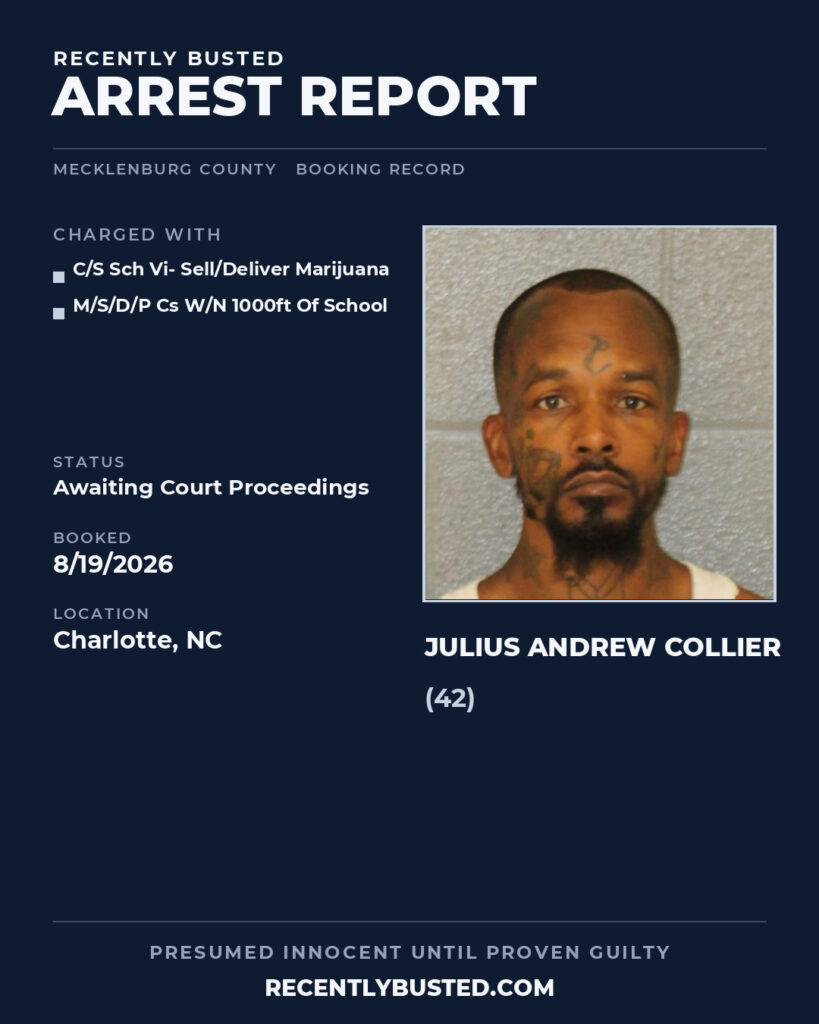Arrest report - JULIUS ANDREW COLLIER