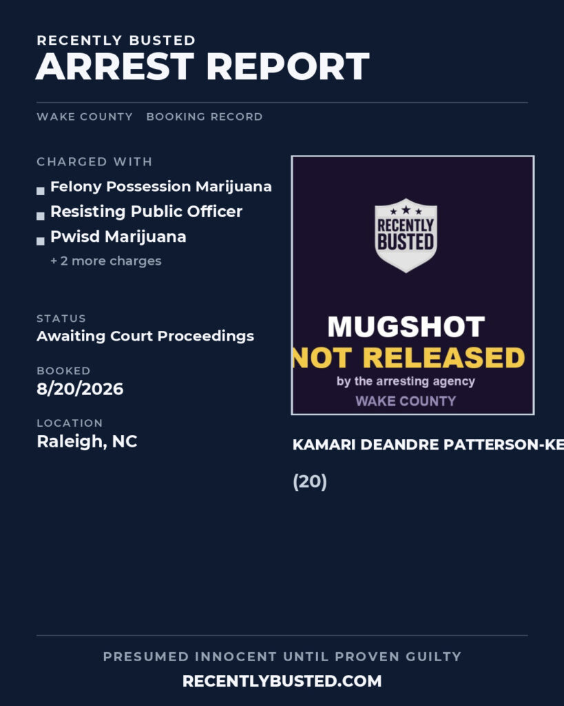 Arrest report - KAMARI DEANDRE PATTERSON-KELLY